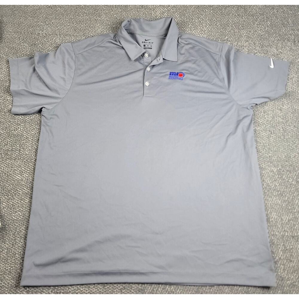 Nike Shirt Mens 2XL Grey Polo Performance Casual Golf Work Employee Staff